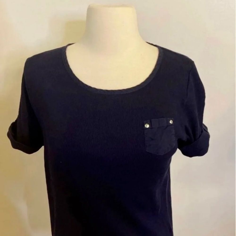 August Silk Ribbed Pocket T-Shirt‎